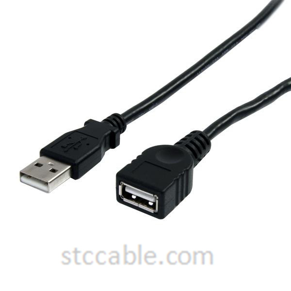 10 ft Black USB 2.0 Extension Cable A to A – male to female