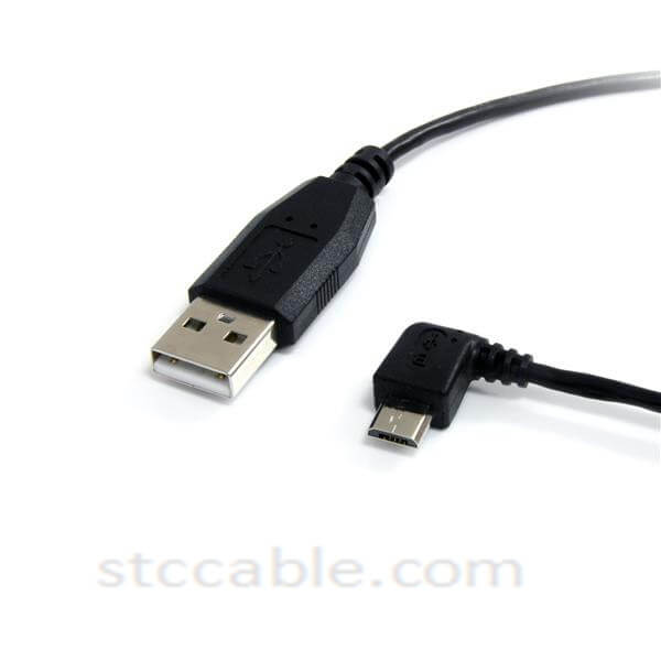 1 ft Micro USB Cable – A to Left Angle Micro B