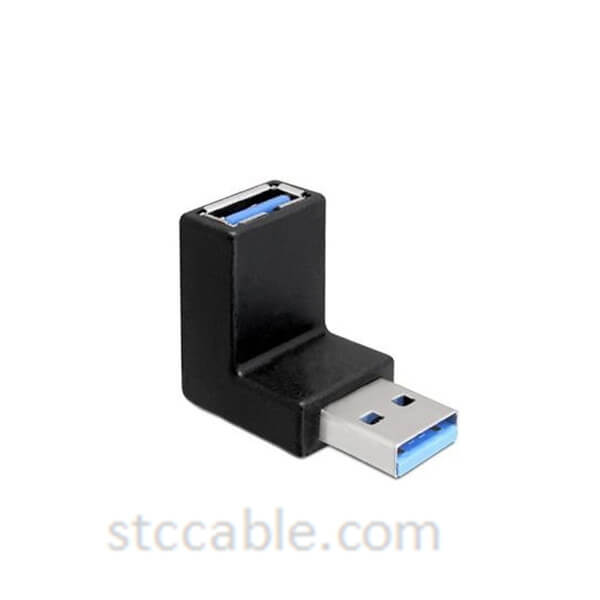 USB 3.0 A male to USB 3.0 A female Adapter, 90 Degree Angle