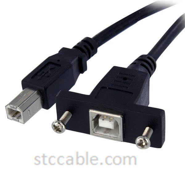 1 ft Panel Mount USB Cable B to B – Female to female