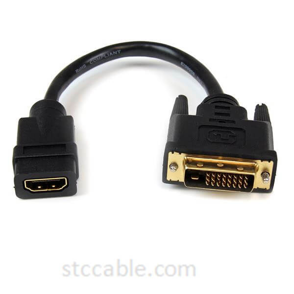 8in HDMI to DVI-D Video Cable Adapter – HDMI Female to DVI Male