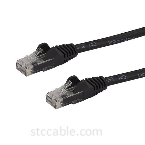 1 ft (0.3m) Snagless Black Cat 6 Cables