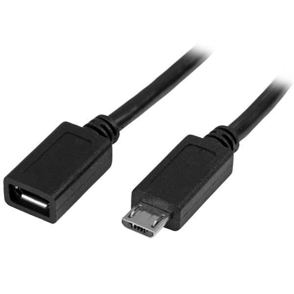 Micro-USB Extension Cable – M to F – 0.5m (20in)