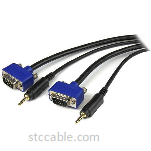 6 ft Coax High Resolution Monitor VGA Cable w Audio – HD15 male to male