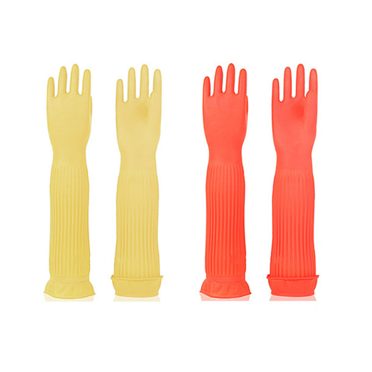 Kuchynský riad Kvalitné gumené rukavice 45 cm dlhé vodeodolné gumené rukavice