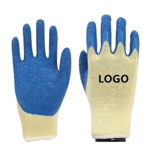 Stickade arbetshandskar med texturerade gummilatexbelagda handskar
