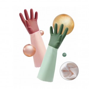 Working Hands PVC Coated Rubber Gloves for Household Cleaning Dishwashing