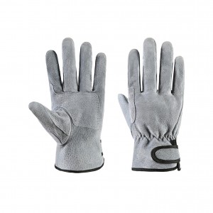 Top Quality Assembly Pigskin Leather Work Safety Gloves na May Hook At Loop