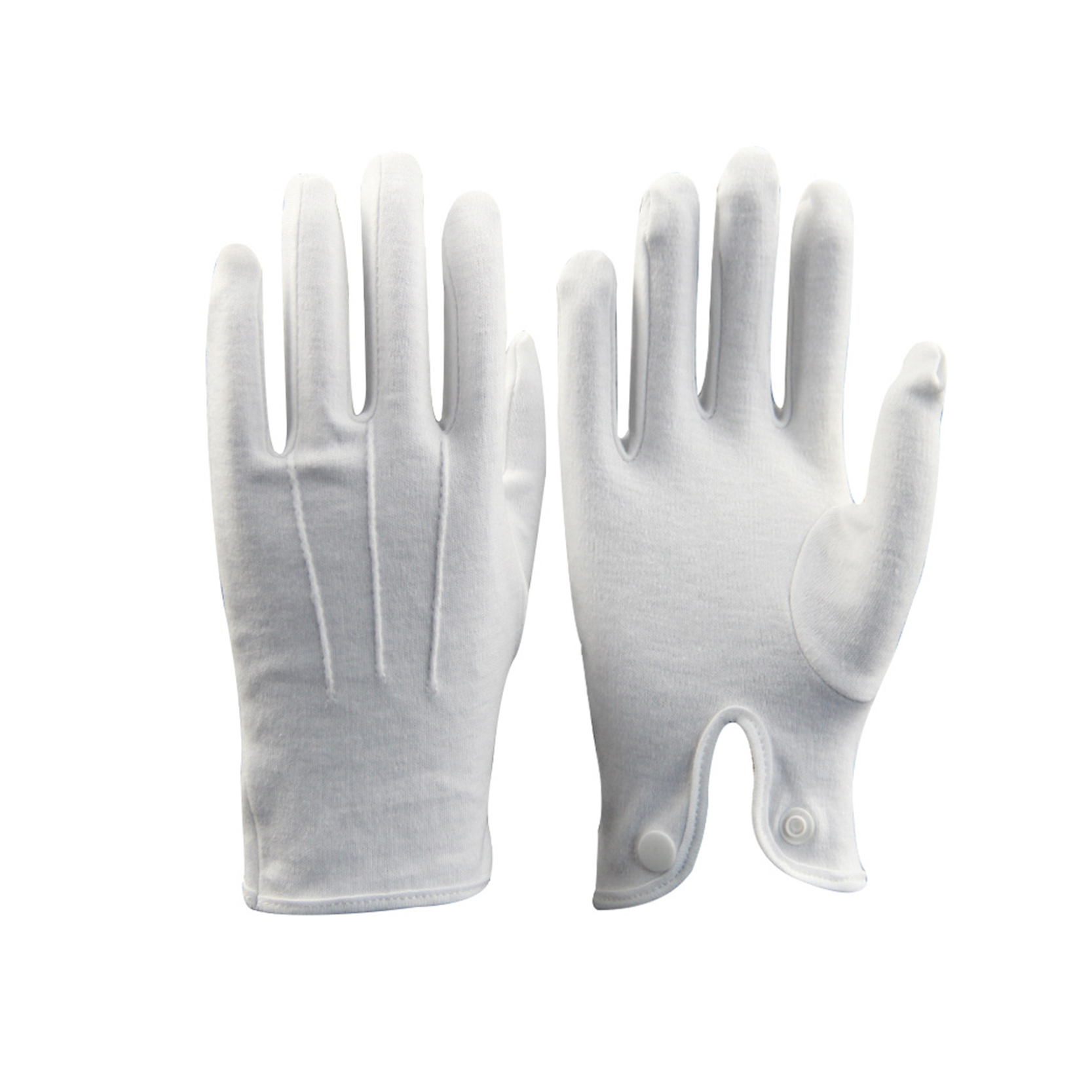 Търговия на едро с бял памук с еластичен маншет Етикет Командни ръкавици Мъжки дамски ръкавици за проверка на бижута