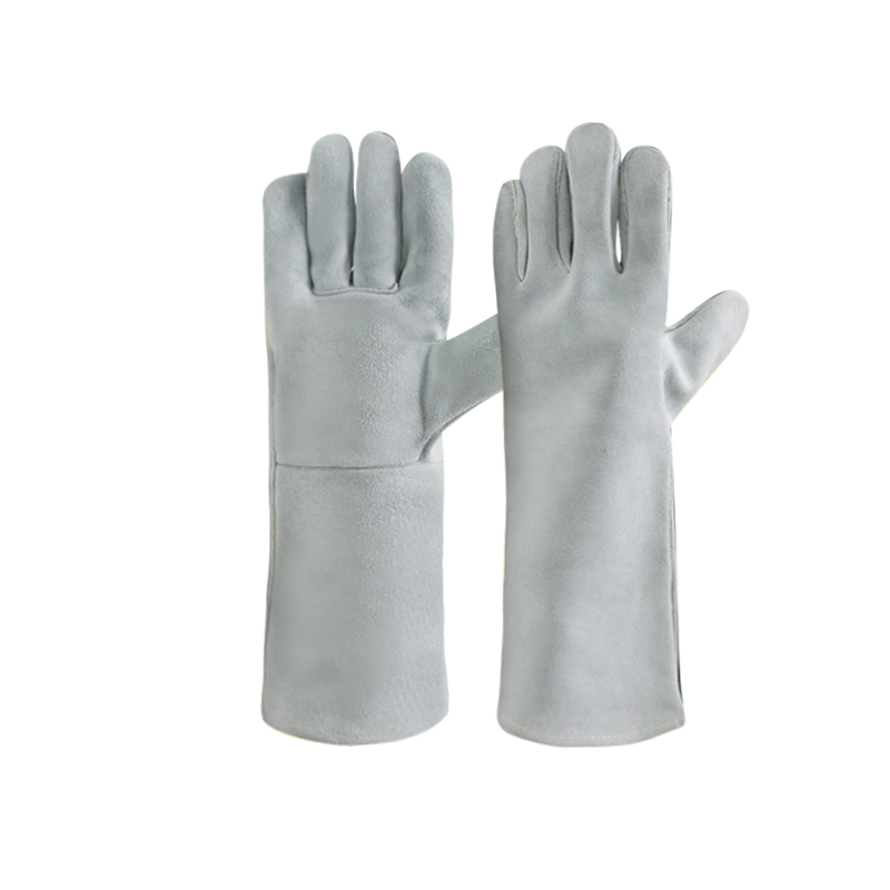 Kožené zváračské rukavice, odolné voči teplu / ohňu, rukavice na grilovanie
