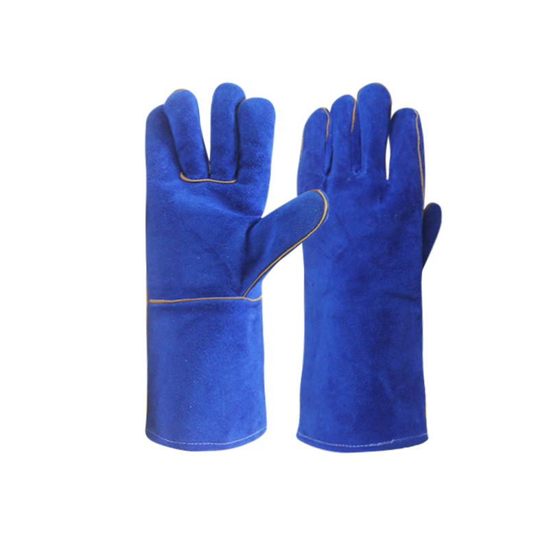 Кожне рукавице за заваривање плаве рукавице за заваривање отпорне на топлоту