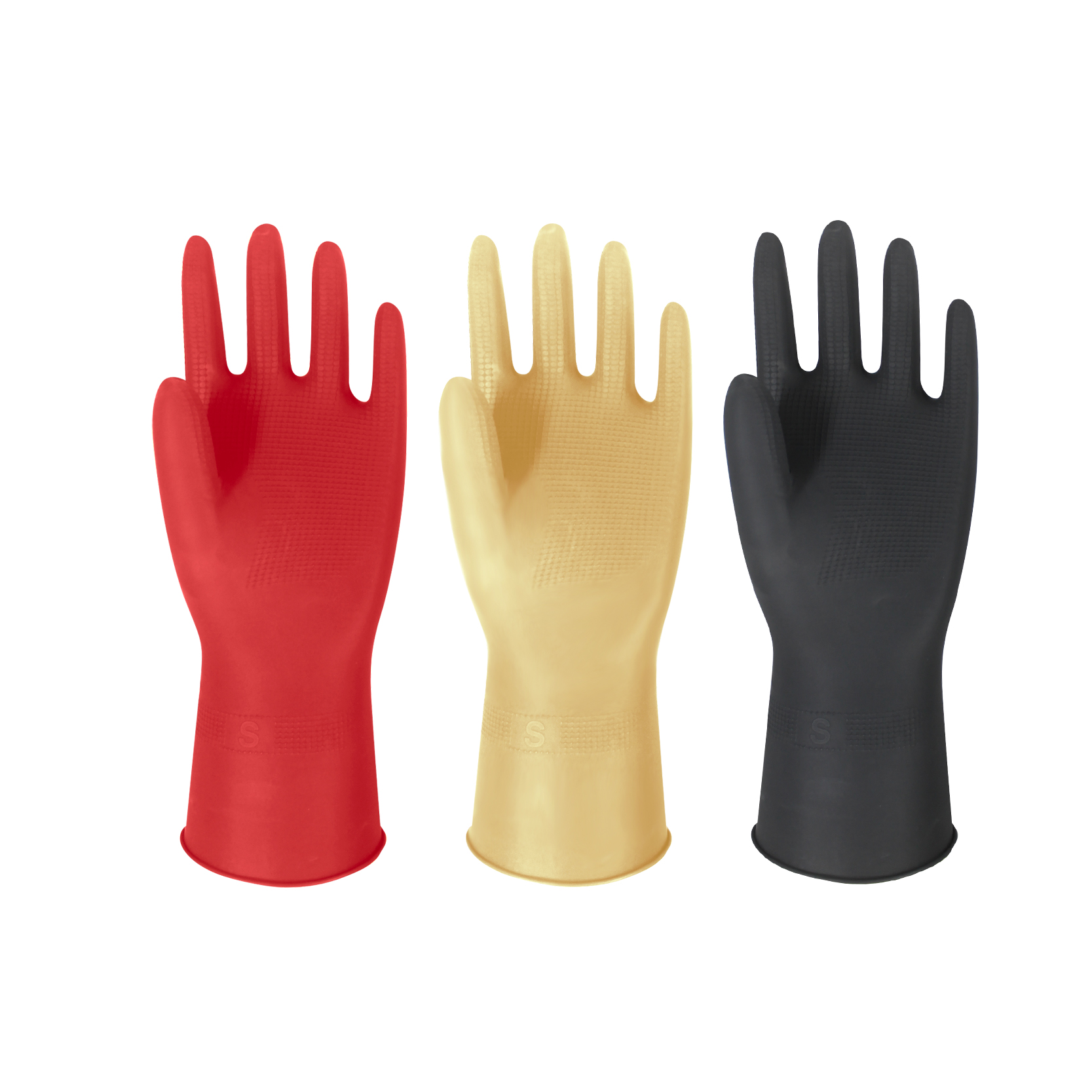 Latex Household Rolled Cuff Gloves maikling guwantes na goma para sa Paglilinis ng mga guwantes na panghugas ng pinggan