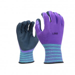 Gloves For Work Gloves Construction Latex Coated Gloves Purple Colored