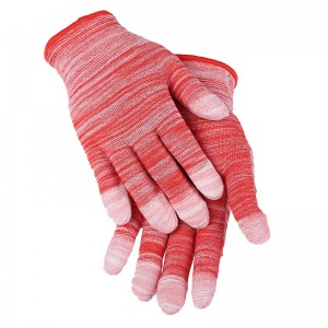 Luvas antiestáticas Top Fit Fingertip Fibras de carbono revestidas de PU ESD Luvas de seguridade