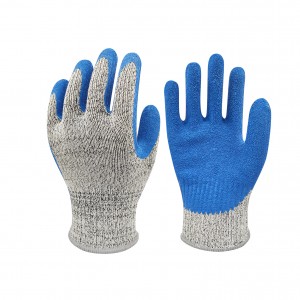 Bezpečnostné pracovné rukavice na dlani z latexu, odolné proti prerezaniu, 13 HPPE