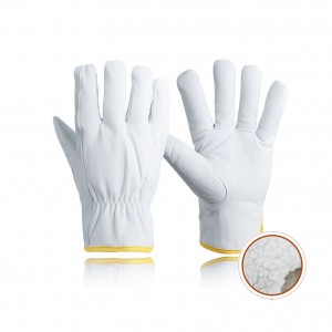 Cold Weather Leather Gloves with Fleece Lining