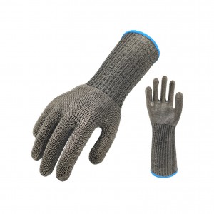 Перчатки мясника Guantes De Acero с длинной манжетой из нержавеющей стали и металлической сеткой