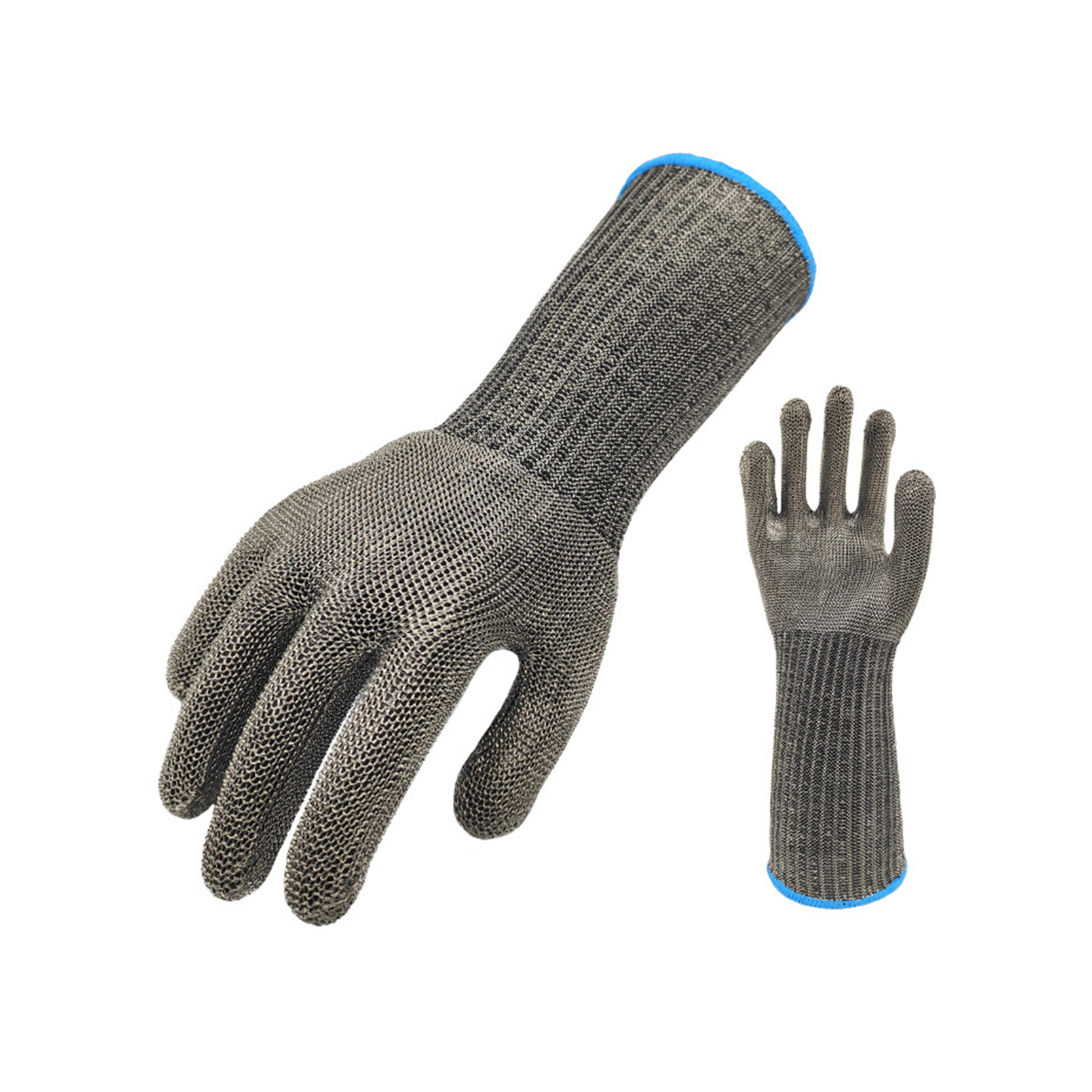 Butcher Guantes De Acero Handschuhe mit langer Manschette aus Edelstahldraht und Metallgeflecht