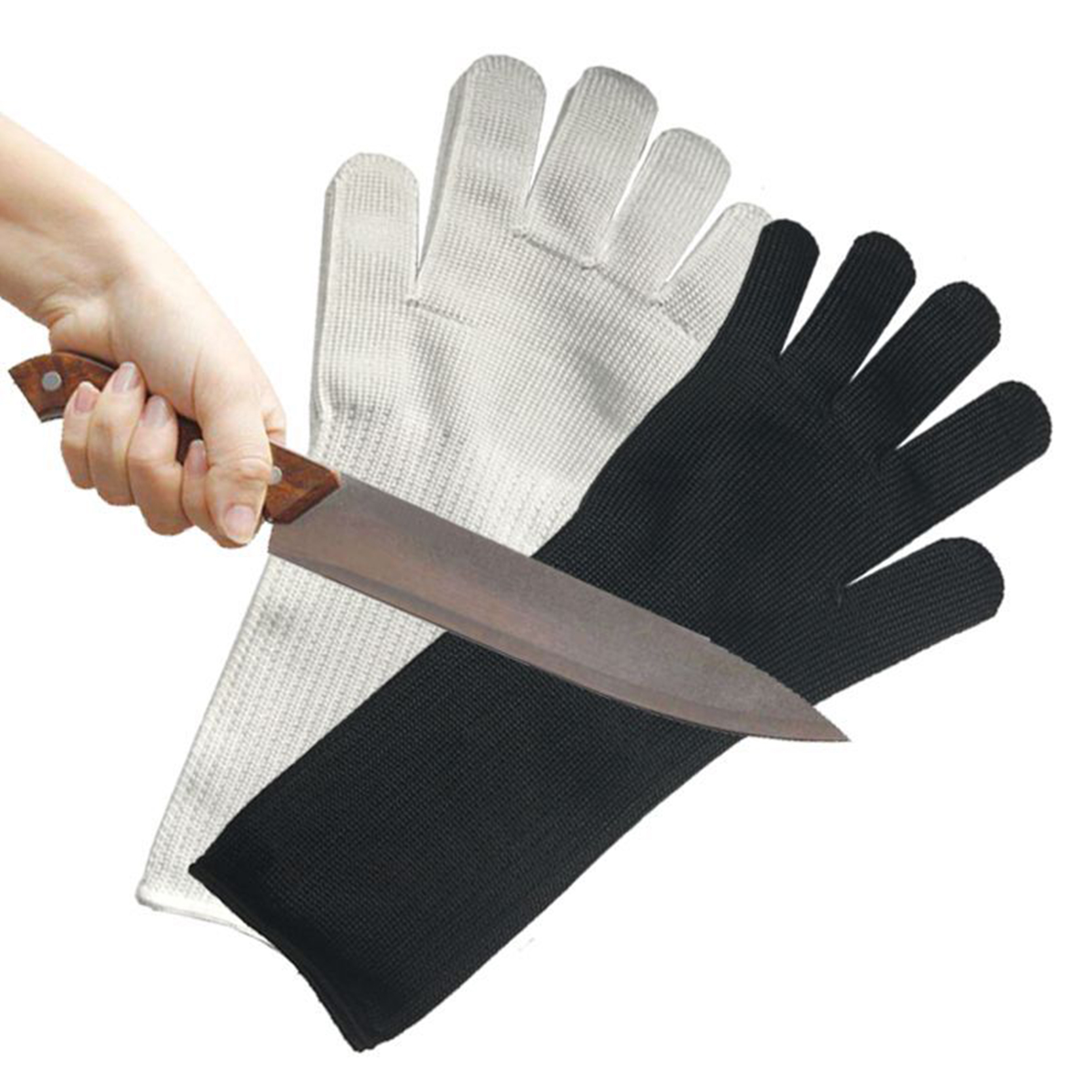 Butcher Guantes De Acero Handschuhe aus Edelstahldraht mit langer Manschette