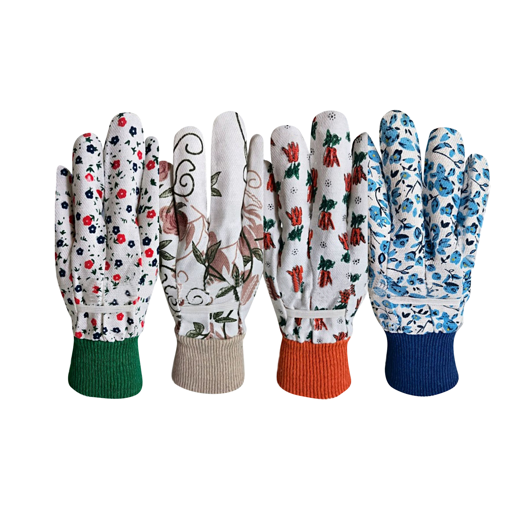 Vroče prodajne ženske vrtne delovne rokavice, prevlečene s pvc zaščitnimi pikami na dlani