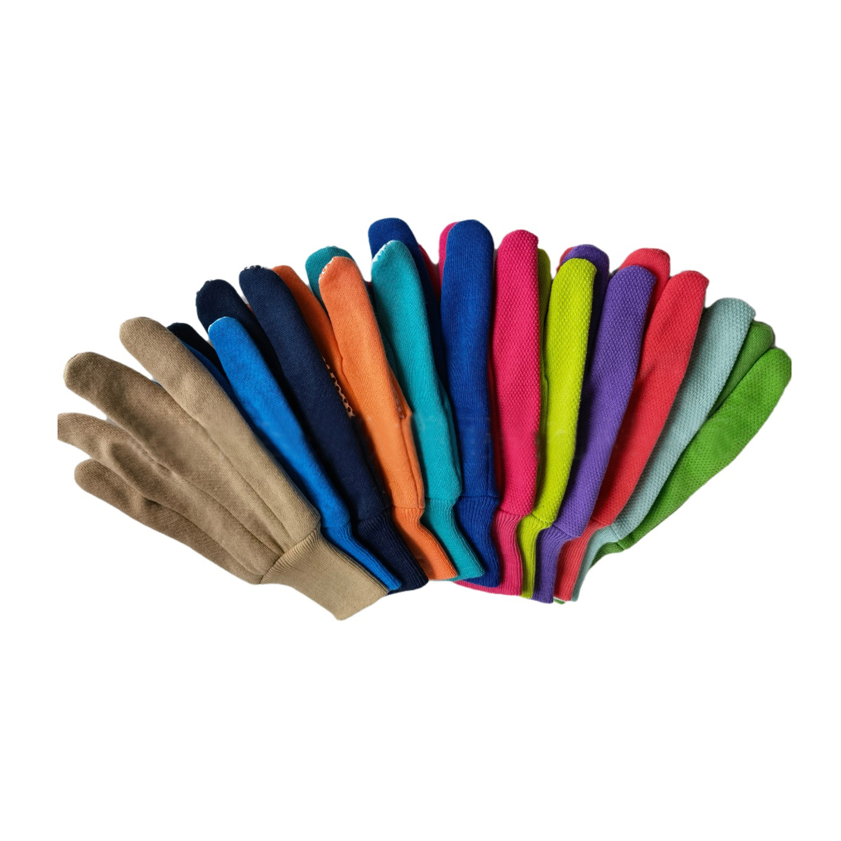Kundenspezifische Mehrfarben-Leinwand-Baumwoll-PVC-Rosa-Punkt-Arbeits-Sicherheits-Handgriff-Bohrer-Baumwollgartenarbeit gepunktete Handschuhe