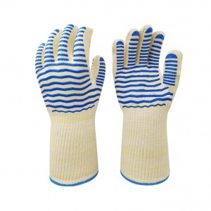 Customized Silicone Printed Heat Resistant Cooking Bbq Gloves Oven Mitten For Wholesale Slip-resistant