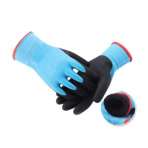 Vonkajšie pracovné rukavice v chladnom počasí, zimné rukavice na šoférovanie, Latex s dvojitou vrstvou z mikropeny, odolné