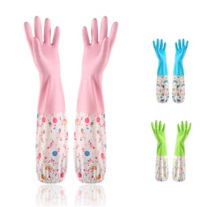 New Arrival Anti-allergic Long Sleeve Rubber Gloves for Washing and Cleaning PVC Wash Gloves Latex Kitchen Glove