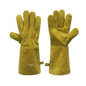 Mig Welding Welder Tig Gloves Guantes De Soldadura ምርት የከብት ቆዳ አዲስ የእሳት ማረጋገጫ