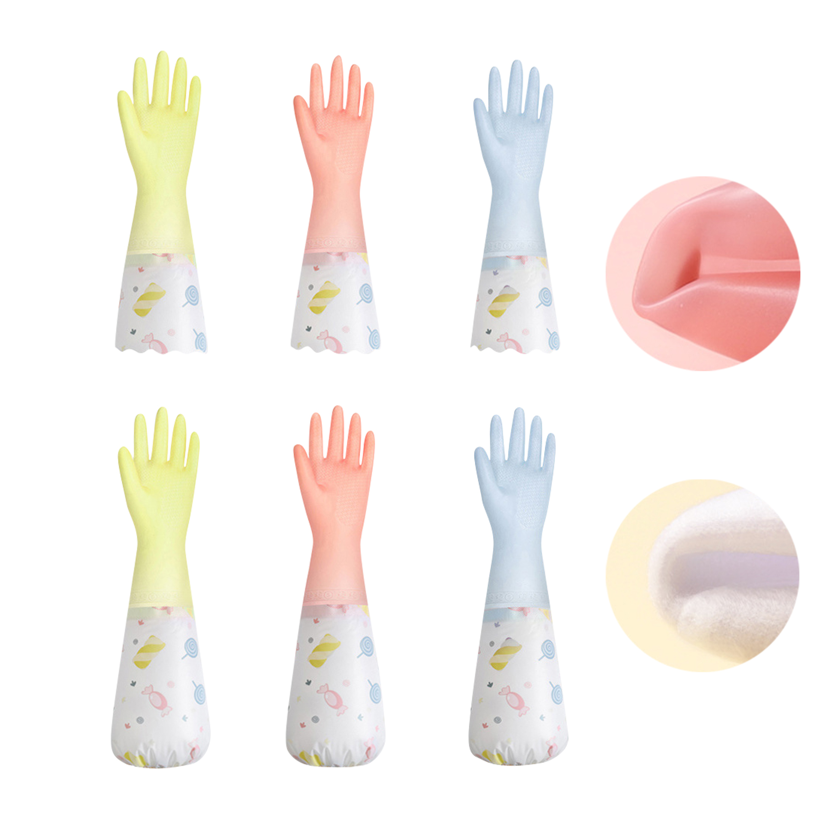 Водоустойчиви домакински кухненски ръкавици за миене на съдове Топлоустойчиви издръжливи PVC ръкавици за почистване на съдове