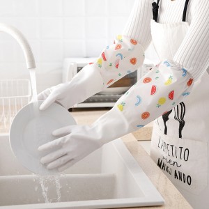 耐久性のある長袖冬肥厚暖かいキッチンクリーニング食器洗い家庭用手袋 Pvc