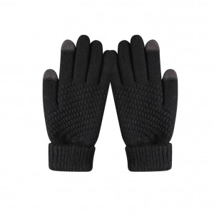 Winter Gloves Lalaki Babae Unisex Knitted Touch Screen Gloves – Non-slip Grip – Elastic Cuff