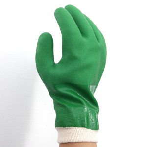 Hege kwaliteit feiligens beskerming Brûk katoen lining Double Dip Sandy Finish Pvc Handschoenen
