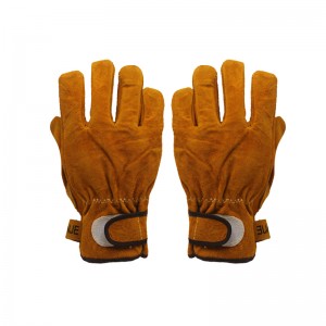 Leather Work Gloves Flex Grip Tough Cowhide Gardening Glove