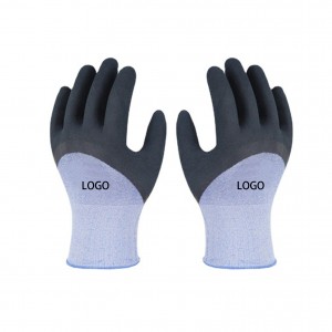 La construction résistante aux coupures enduite de caoutchouc de latex bleu Guante protège les gants de sécurité au travail