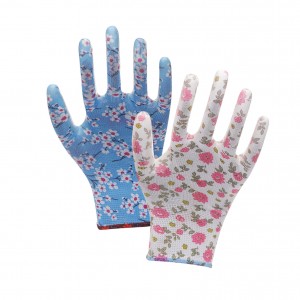 Women’s Garden Gloves, nitrile coated work gloves, assorted colors