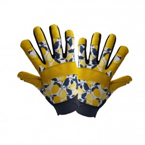 OEM-Gelb-Gartenarbeits-Handschutz-Handschuhe aus Leder in loser Schüttung mit Vintage-Logo-Druck für Bauarbeiter