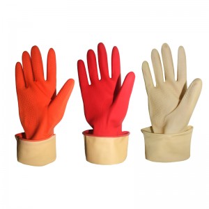 3-farebné latexové domáce rukavice na čistenie Vodotesné
