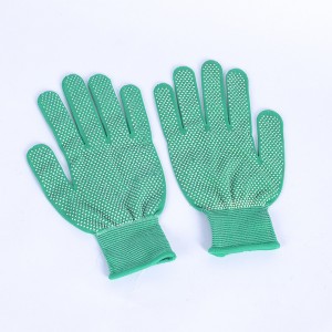 Široko používaný ľahký priemysel Čierne pletené bavlnené obojstranné modré PVC bodkované bezpečnostné pracovné rukavice
