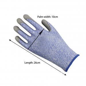 Cut Resistant Hppe Industrial Pu Full Coated Gloves Garden Work Anti Cut Gloves