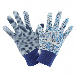 Гарячі продажі жіночих садових робочих рукавичок із ПВХ-крапками для захисту долоні