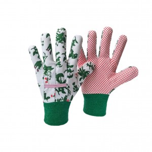 Lacná cena Pvc bodkovaná bavlnená tkanina Záhradnícke pracovné rukavice pre ženy
