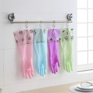 Factory Custom Winter Thickening Warmth Waterproof Kitchen Cleaning Rubber Dishwashing Gloves