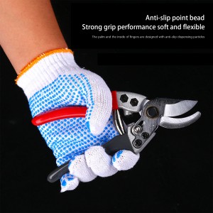 Goeie Kwaliteit Blou Pvc Dots Handskoene Waterdigte Industriële Katoen Veiligheid Werkhandskoene