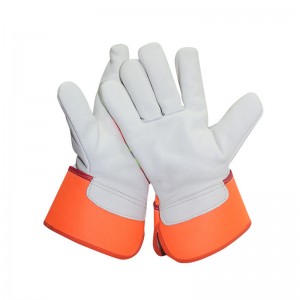 Rigger-Schweißerhandschuhe aus orangefarbenem, reflektierendem Leder