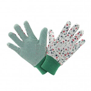 Гарячі продажі жіночих садових робочих рукавичок із ПВХ-крапками для захисту долоні