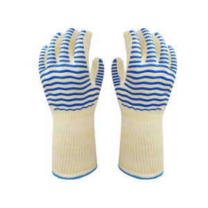 Customized Silicone Printed Heat Resistant Cooking Bbq Gloves Oven Mitten For Wholesale Slip-resistentes