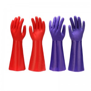 Oil and Gas Industry Long Sleeves Cotton Lined Blue Sandy PVC Rubber Glove cheap goods from china