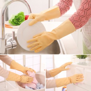 Čína Lacná výrobná cena Ružová farba Kuchynské rukavice na umývanie riadu Dámske rukavice do domácnosti na mieru