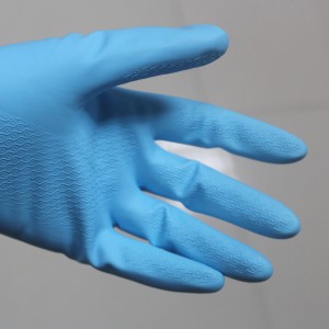 PVC Dishwashing Cleaning Gloves, Skin-Friendly, Reusable Kitchen Gloves na may Cotton Flocked Liner, Non-Slip